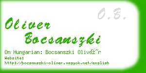 oliver bocsanszki business card